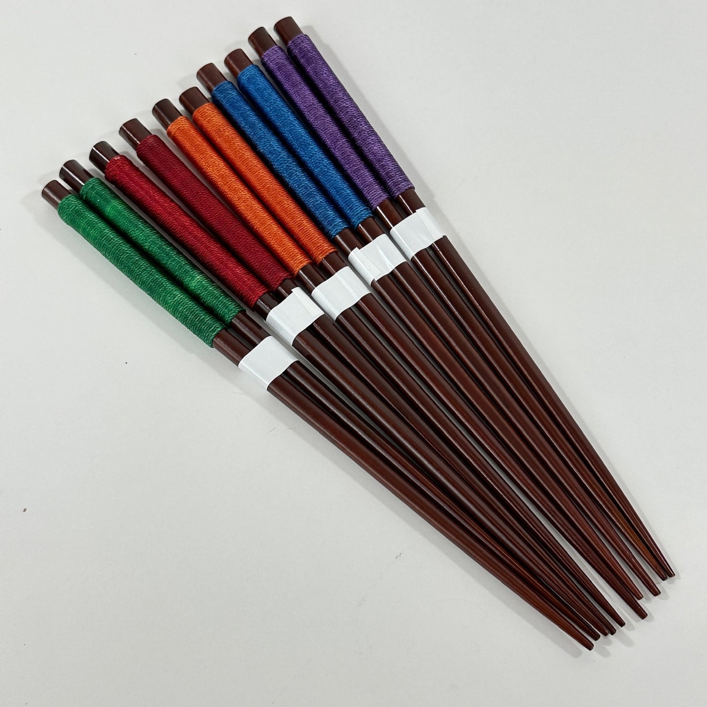Vintage Japanese Bamboo Chopsticks Hashi Colored Thread (9)