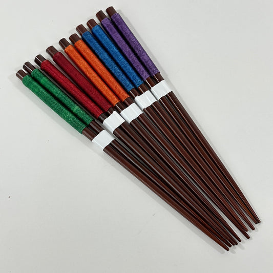 Vintage Japanese Bamboo Chopsticks Hashi Colored Thread (9)