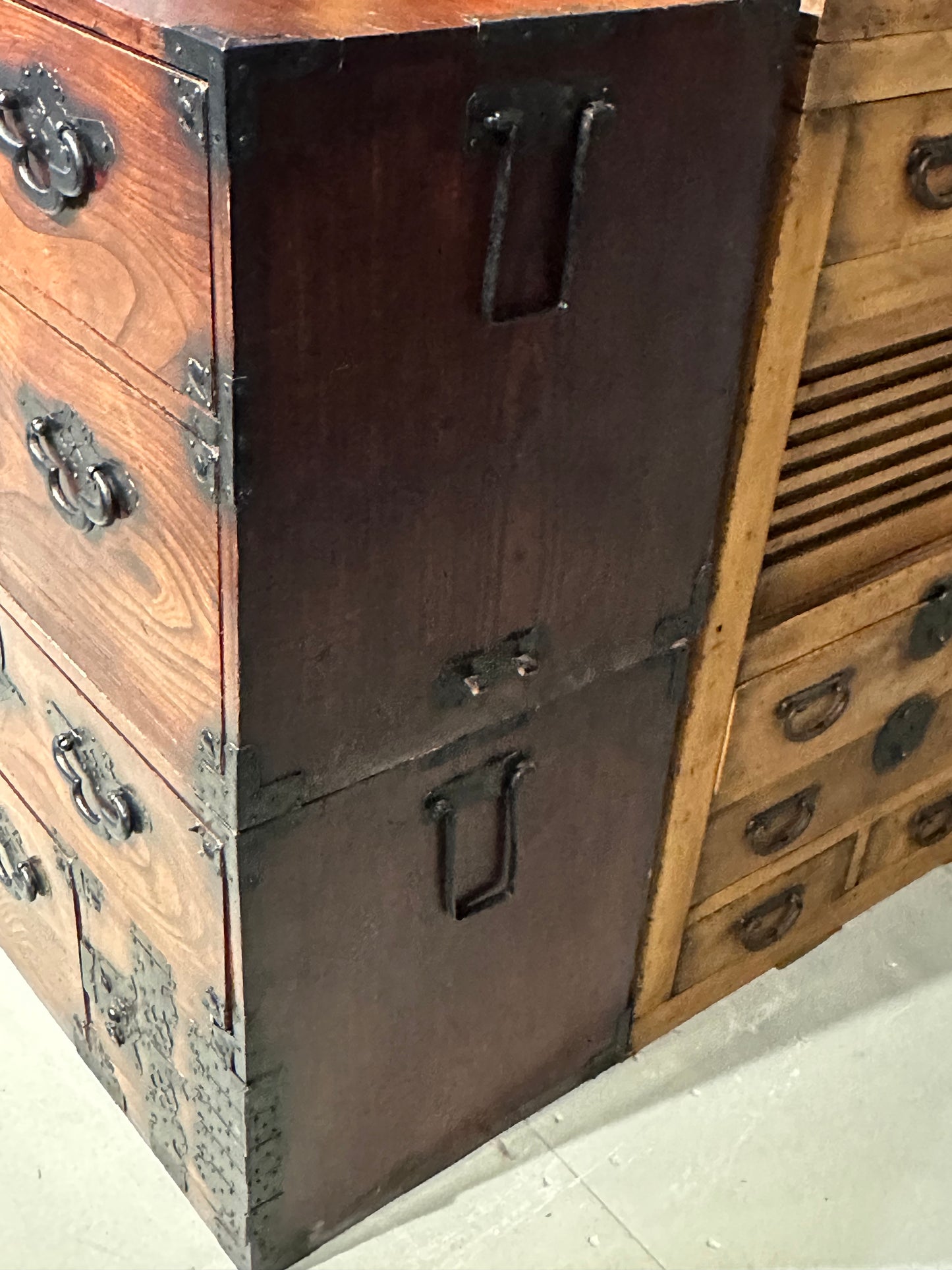 Antique Japanese Meiji Era c1890's Yonezawa Clothing Tansu Chest 36"W