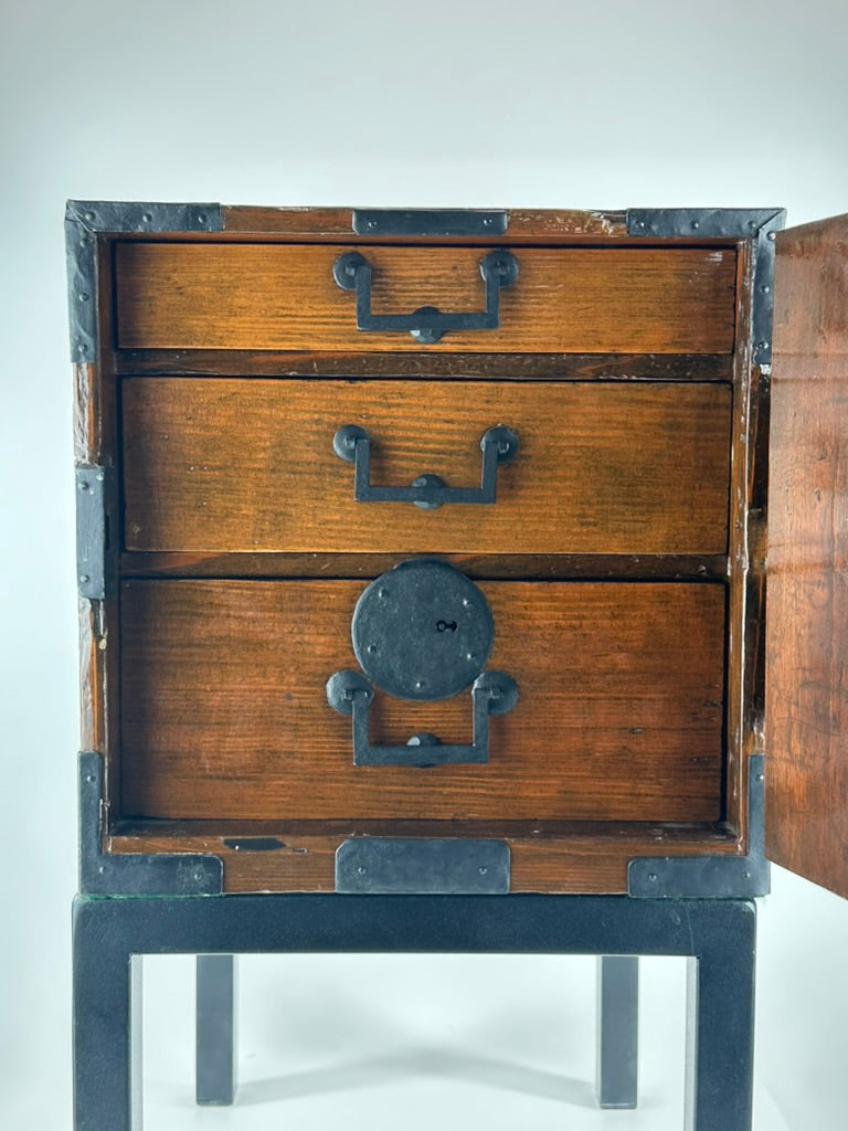 Antique Japanese Funadansu Ship Chest Sugi Iron Hardware Edo Period Custom Stand c1840 21"H