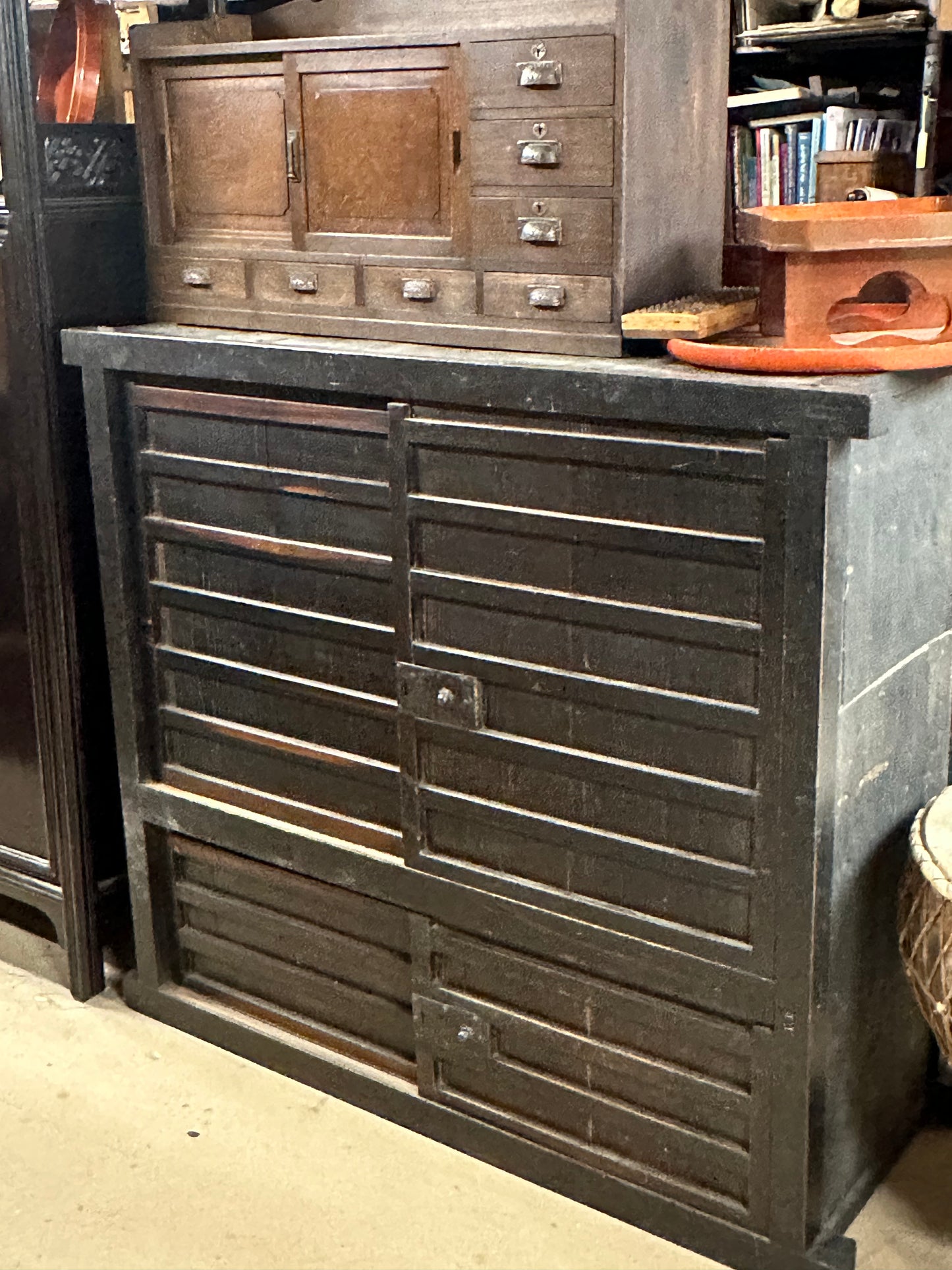 Antique Japanese Mid Edo Era c1700's Tansu Chest Sugi 54"W