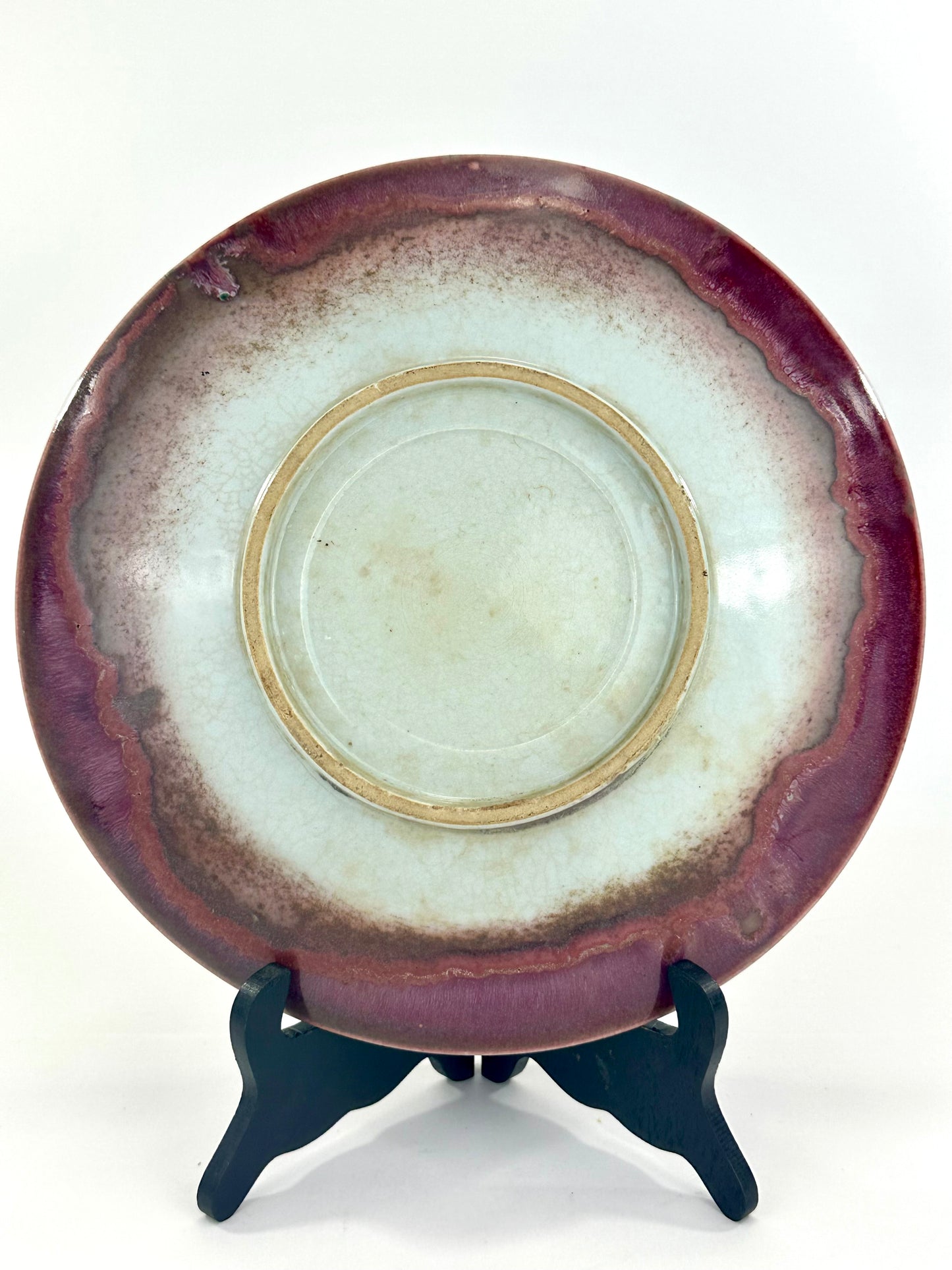 Rare Matsuyama Gaei c1950's Peacock Glaze Plate Japanese Hand Thrown 12”