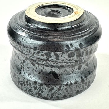 Japanese Handmade Mino Ware Hime Chawan Matcha Tea Bowl Yuteki Oil Spot Black Glaze NEW 5"