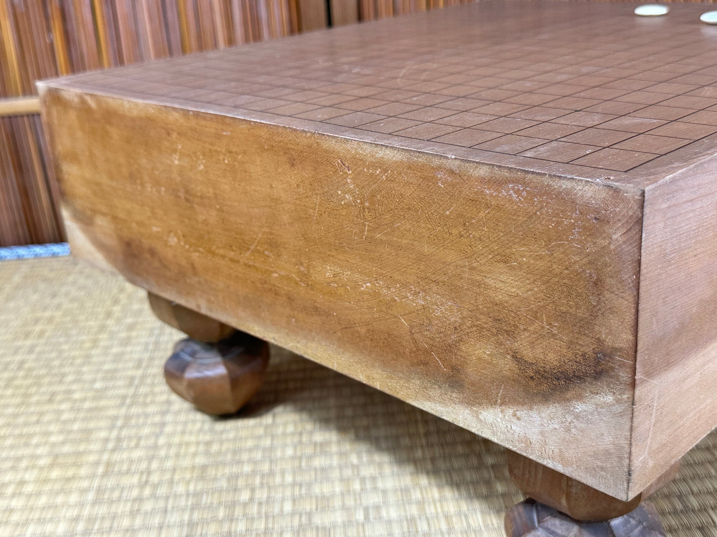 Vintage Japanese Goban 4.5" (12cm) Thick Go Game Board Floor Board C3
