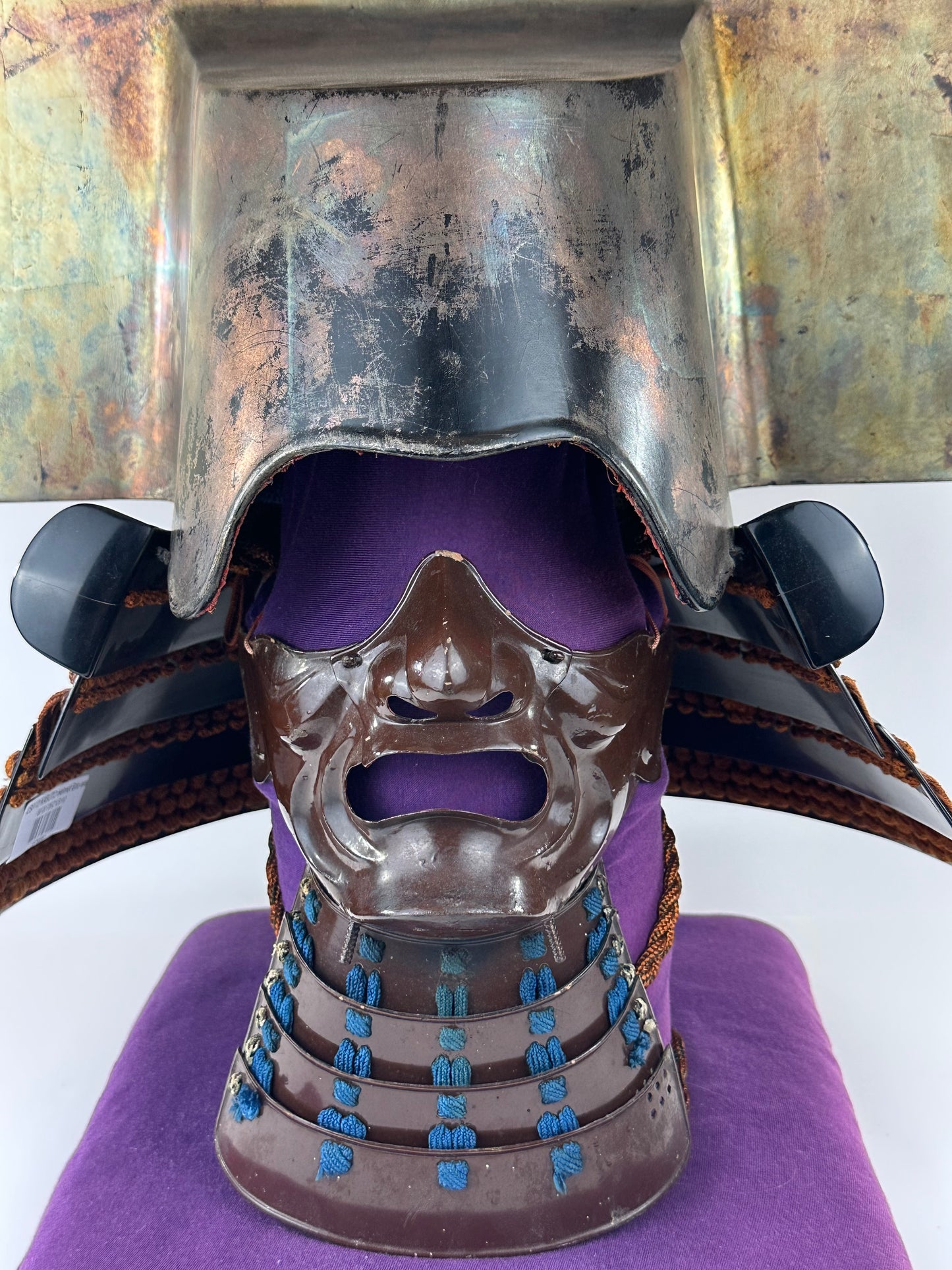 Antique Japanese Kabuto Helmet Bushido Edo Period Ichinotani Kawari Cliff Style LS#112