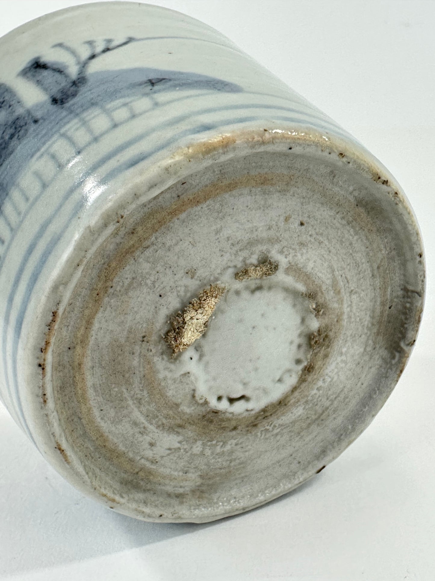 Antique Japanese Edo Period Blue & White Porcelain Sobachoko Sake / Tea Cup 3"