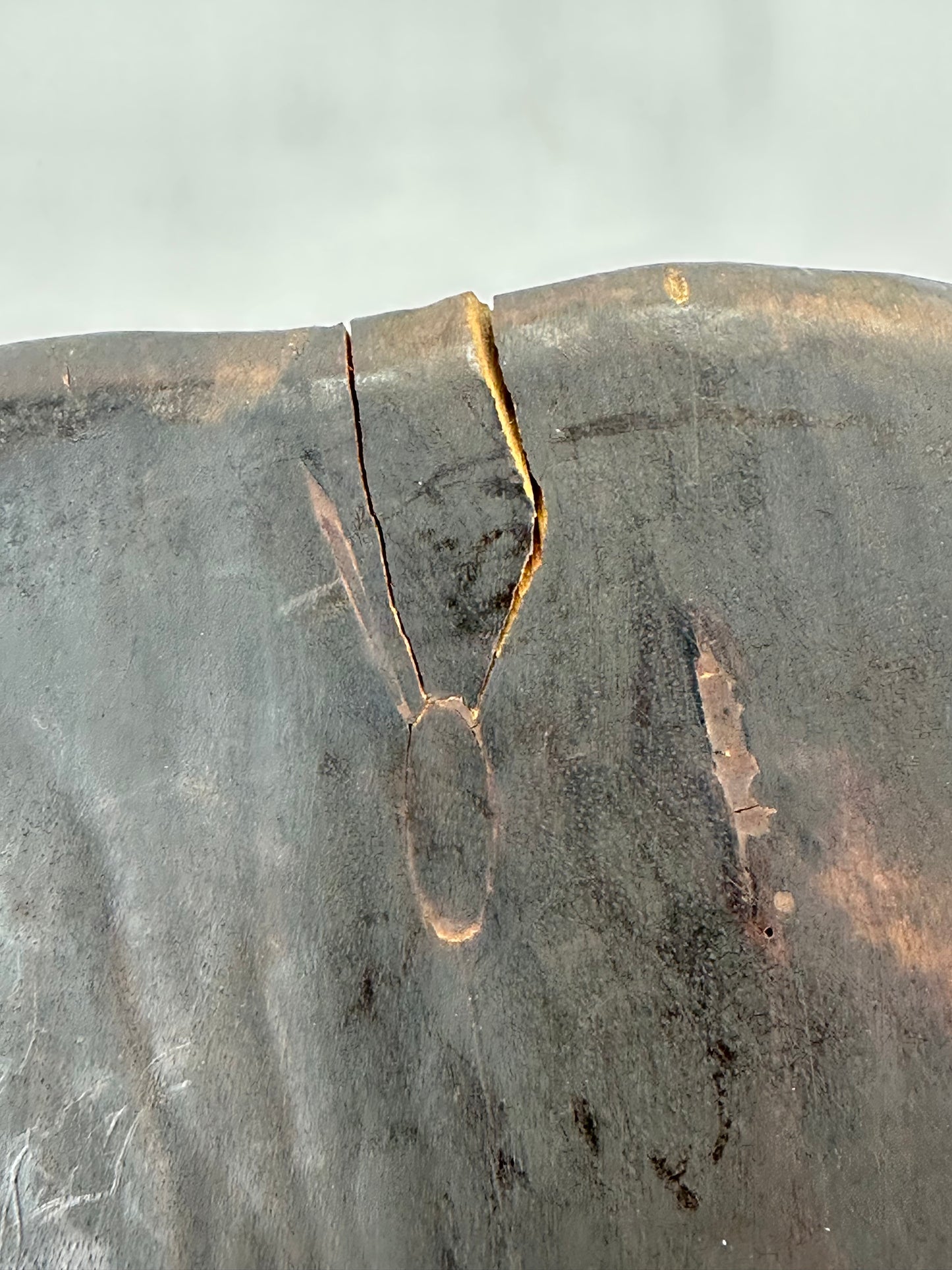 Vintage Japanese c1950's Folk Art Mask Hand Carved Wood Wall Hanging 12"