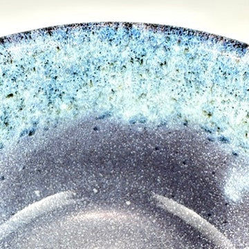 Japanese Handmade Chawan Matcha Tea Bowl Fuji Unofu Banko Ware Blue Speckle Glaze NEW 5"