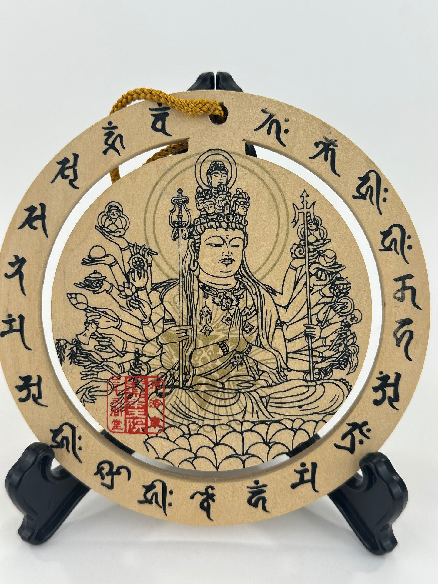 Vintage Japanese Ema Votive Plaque Hand-Painted Wooden Shrine Offering Wishes & Blessings  5"