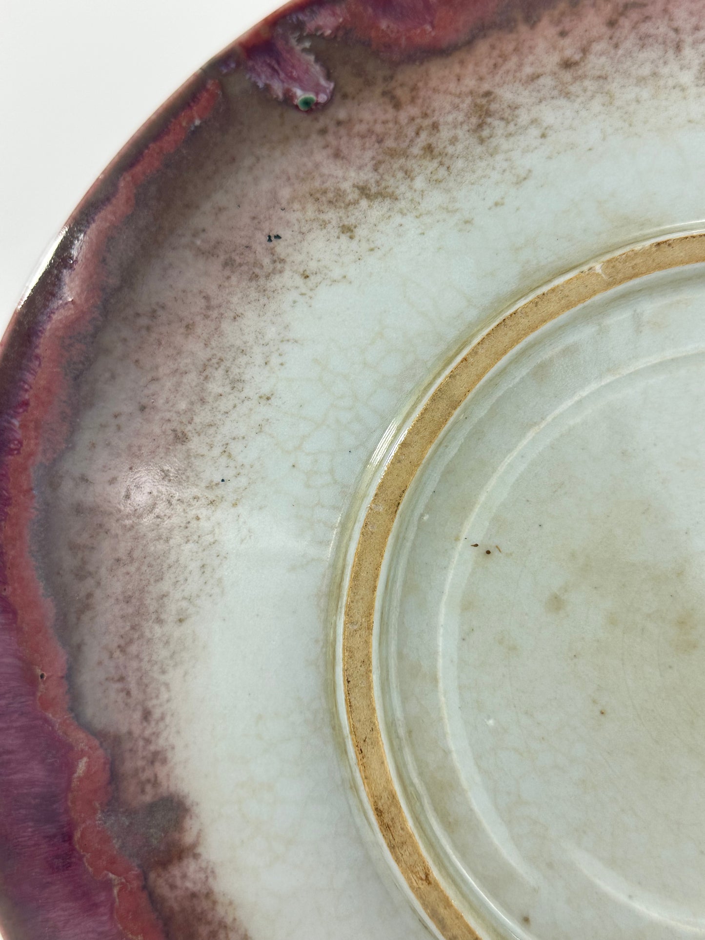 Rare Matsuyama Gaei c1950's Peacock Glaze Plate Japanese Hand Thrown 12”