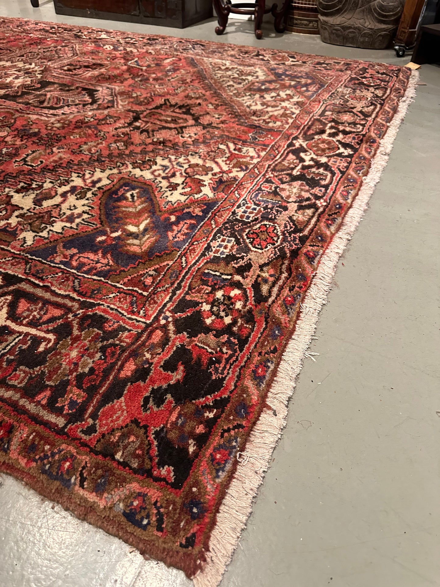 Vintage Persian Rug 80” x ” Carpet (note condition)