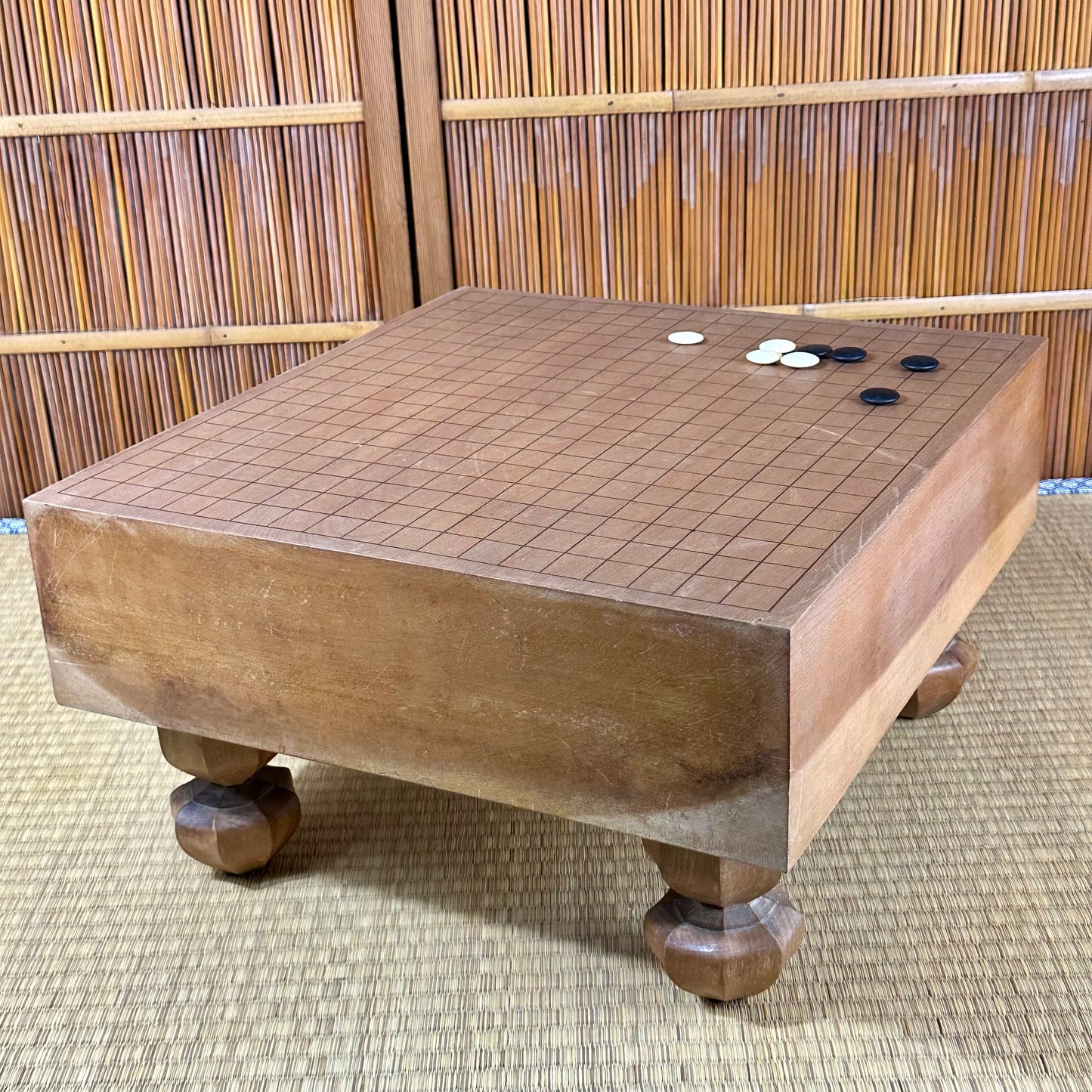 Vintage Japanese Goban 4.5" (12cm) Thick Go Game Board Floor Board C3