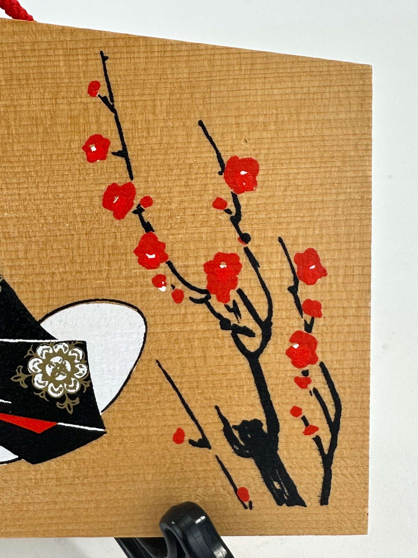 Vintage Japanese Ema Votive Plaque Hand-Painted Wooden Shrine Offering Wishes & Blessings 6"