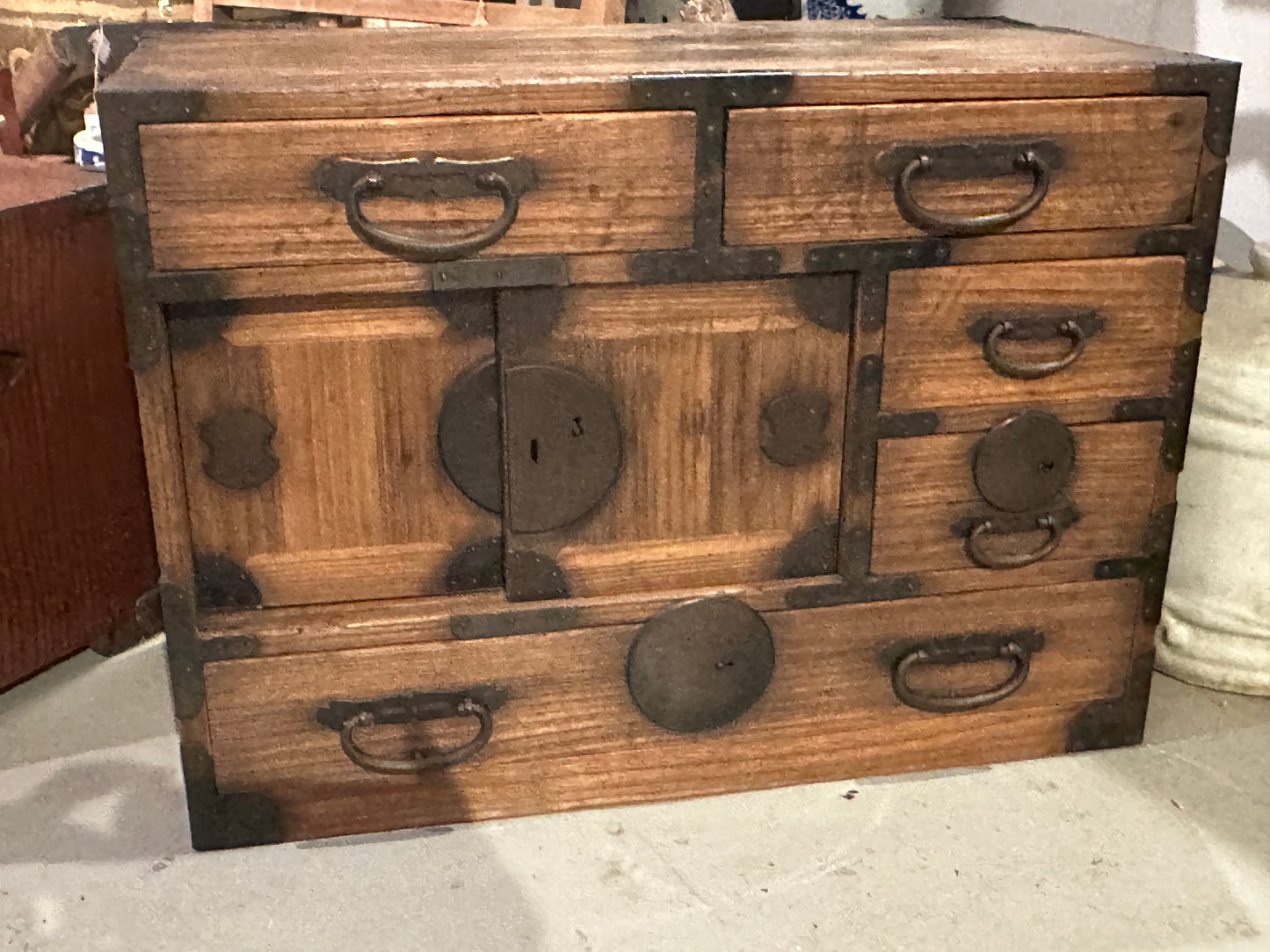 Antique Japanese Meiji Era (c1880’s) Kodansu Personal Tansu 5 Drawer 25"W