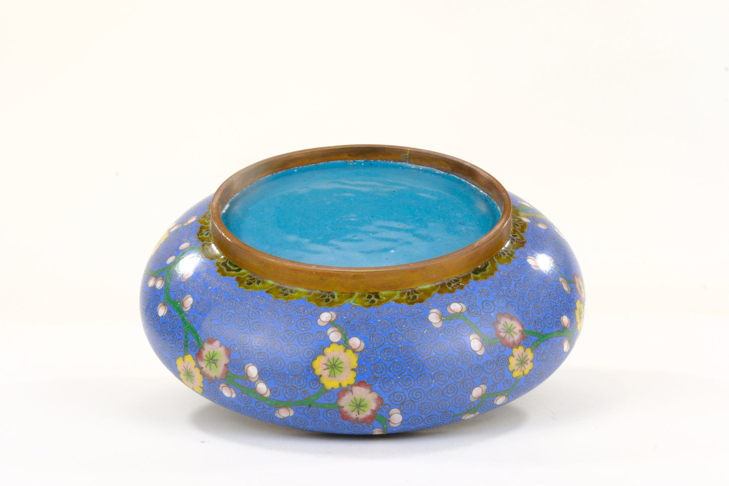 Antique Japanese Cloisonné Brush Pot with Floral Panels Meiji Period