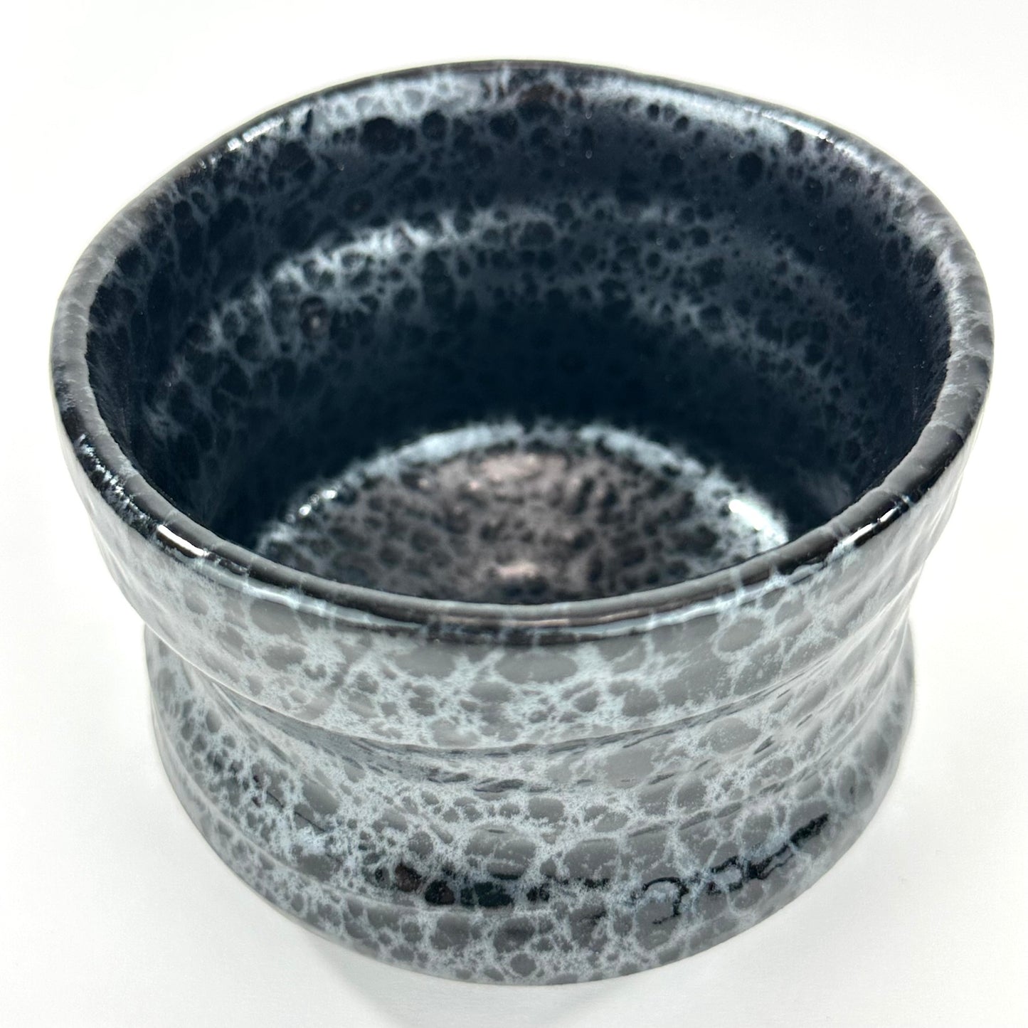 Japanese Handmade Mino Ware Hime Chawan Matcha Tea Bowl Yuteki Oil Spot Black Glaze NEW 5"