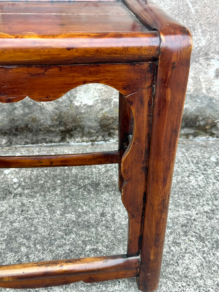 Antique Chinese Elm Yoke Back Official's Hat Chair Guanmaoyi Late Qing Dynasty 38"H LS#139