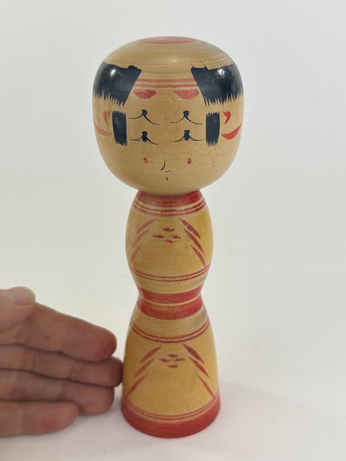 Vintage Japanese Kokeshi Wooden Doll Signed by Maker 7"