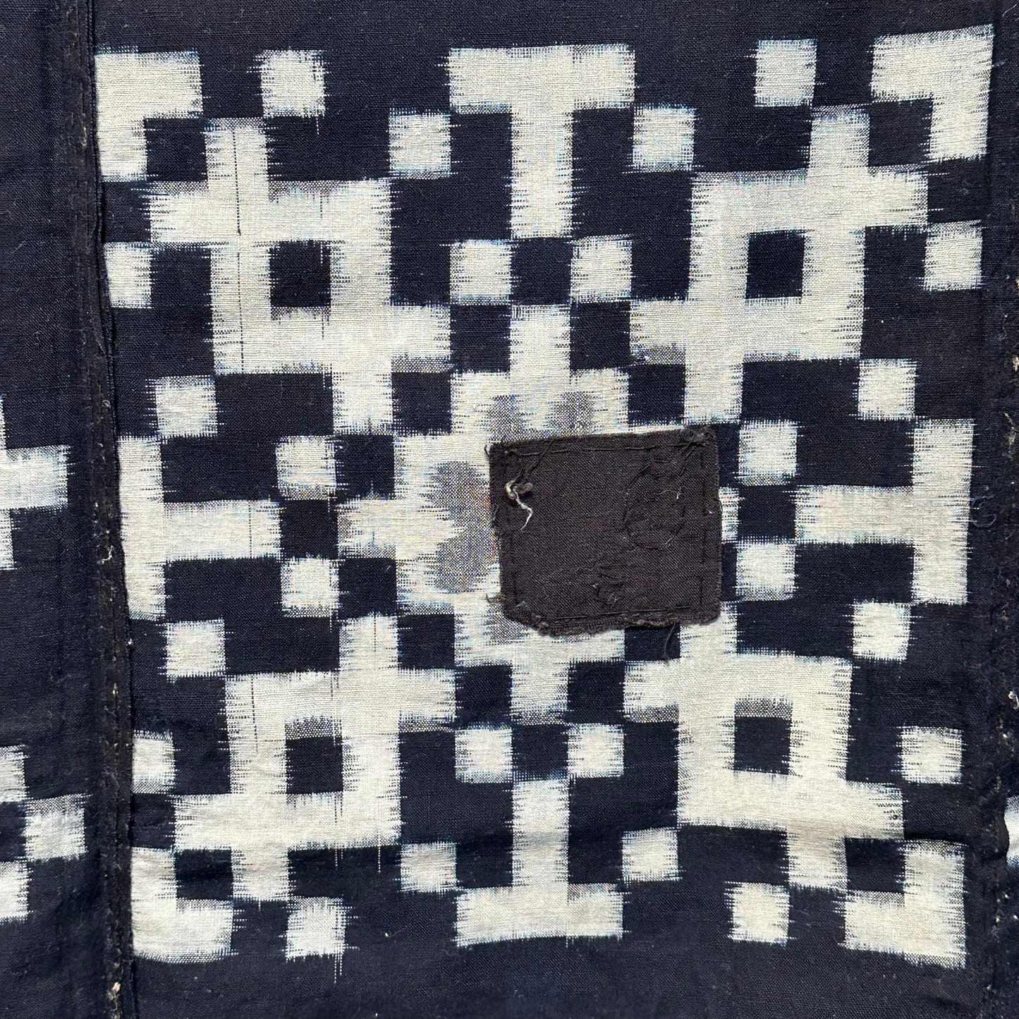 Antique Japanese 19th Century Textile - Kasuri Indigo 62"x63" Kiku #45