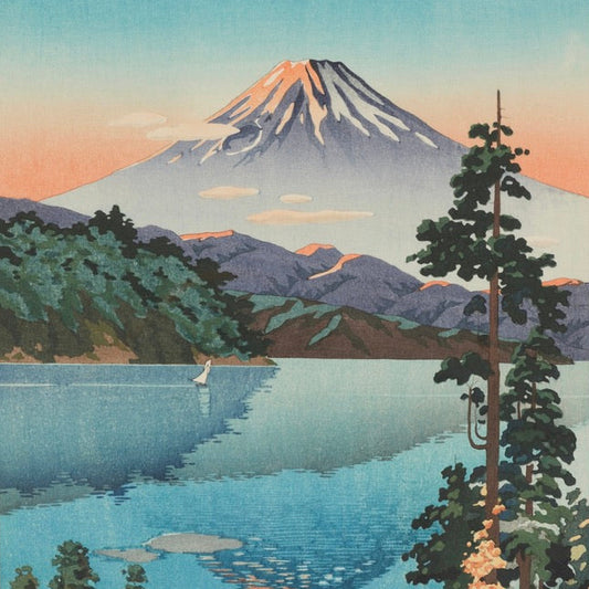 Contemporary Giclée Repro Print Tsuchiya Koitsu Lake Ashi Hakone Hills 1938 10"W
