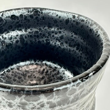 Japanese Handmade Mino Ware Hime Chawan Matcha Tea Bowl Yuteki Oil Spot Black Glaze NEW 5"