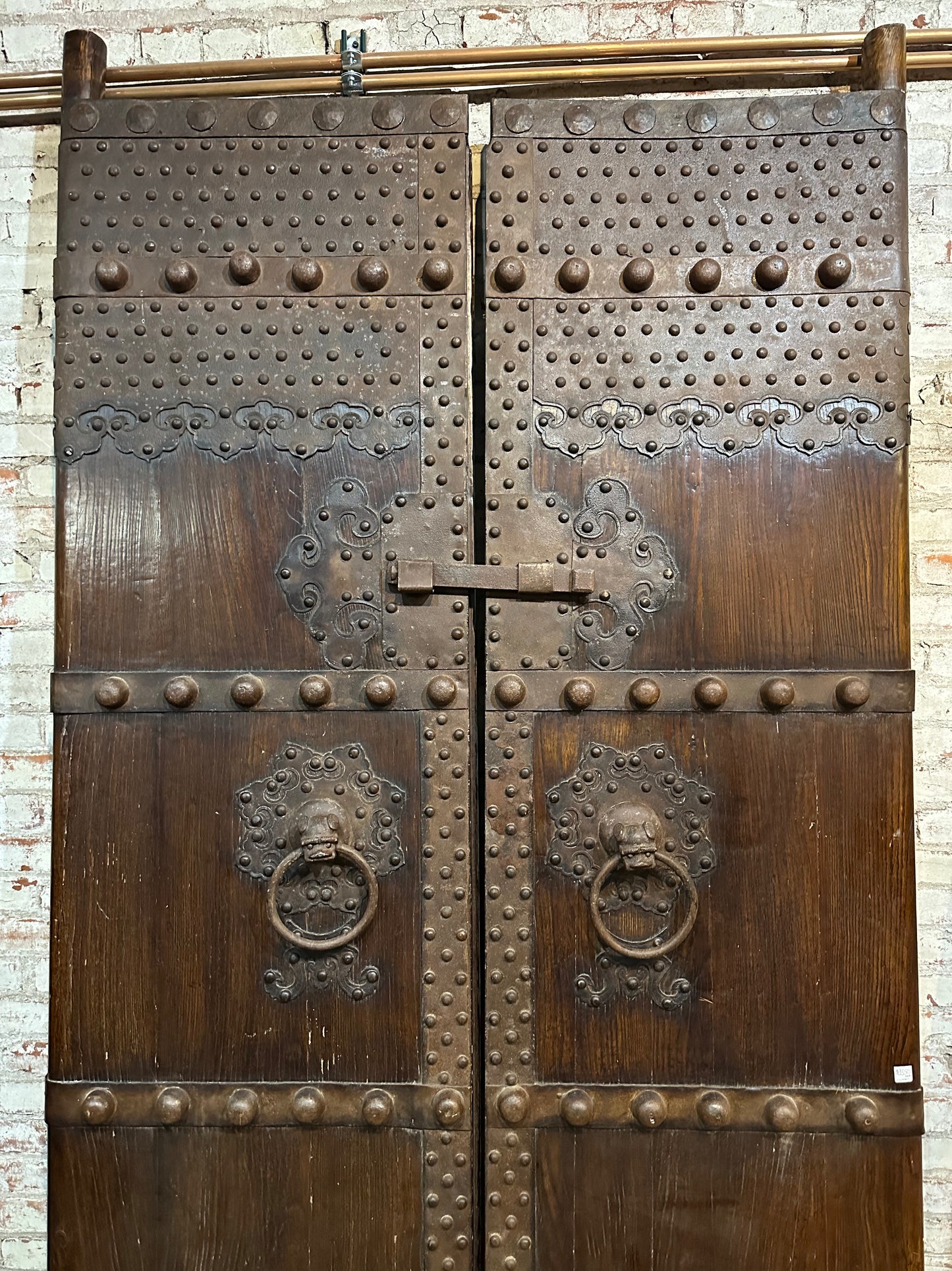 Antique Chinese Qing Dynasty 19th Pair of Wood Doors