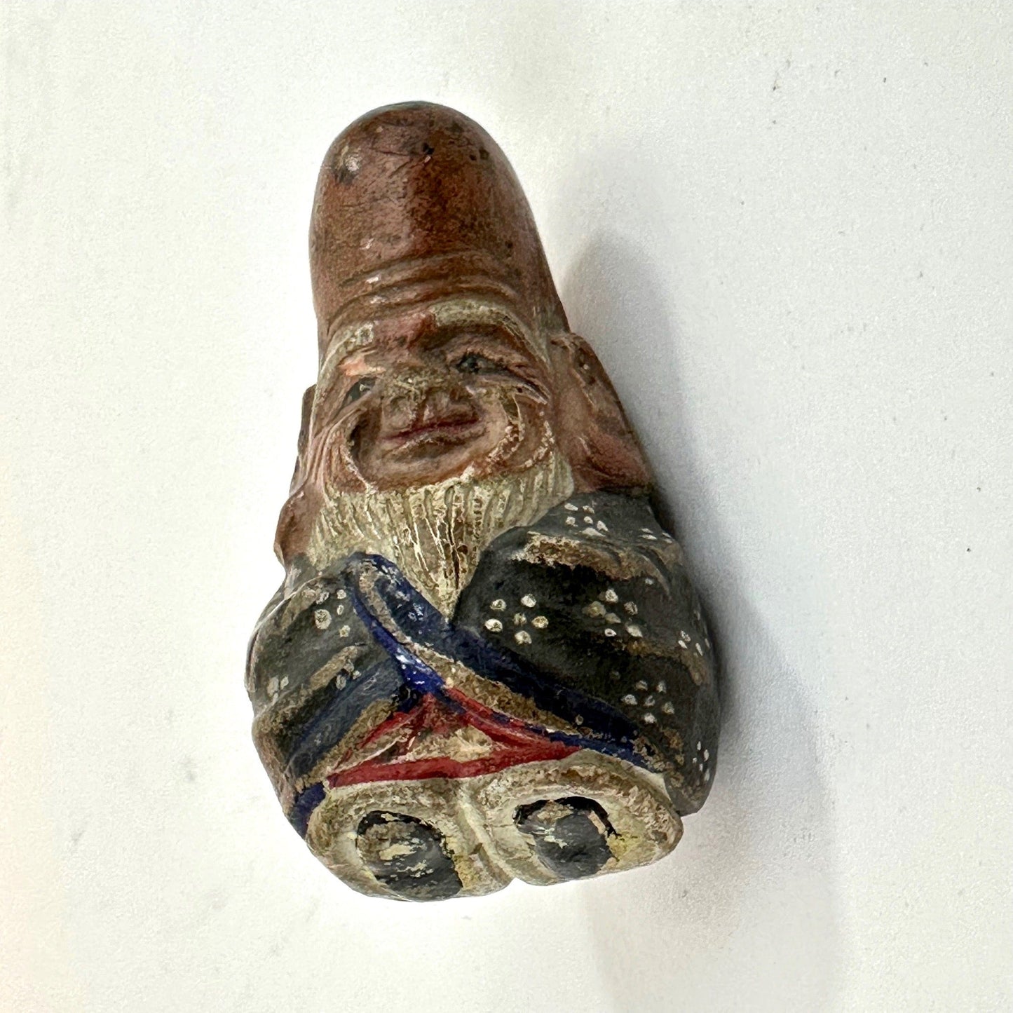 Antique Japanese Ceramic Netsuke Fukurokujin Lucky God 2"