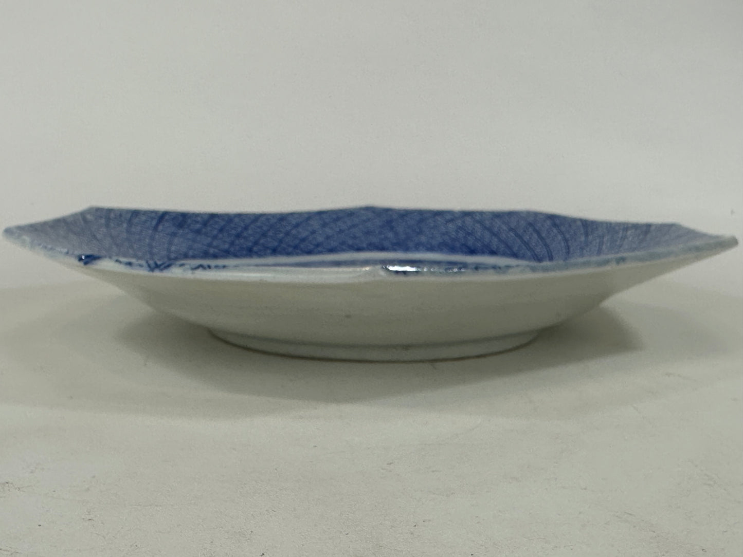 Antique Japanese Meiji Era Octagonal Ceramic Imari Plates Ikebana Motif