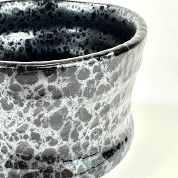 Japanese Handmade Mino Ware Hime Chawan Matcha Tea Bowl Yuteki Oil Spot Black Glaze NEW 5"