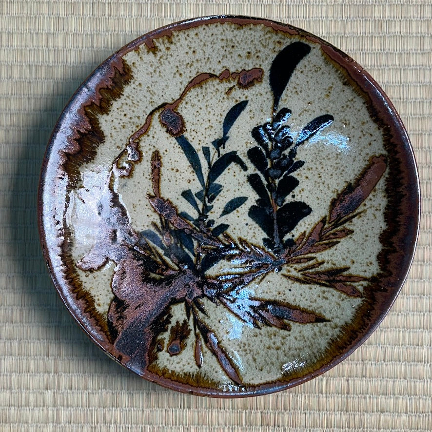 Vintage Japanese Mashiko Mingei Hamada School Stoneware Plate c1970 12"W