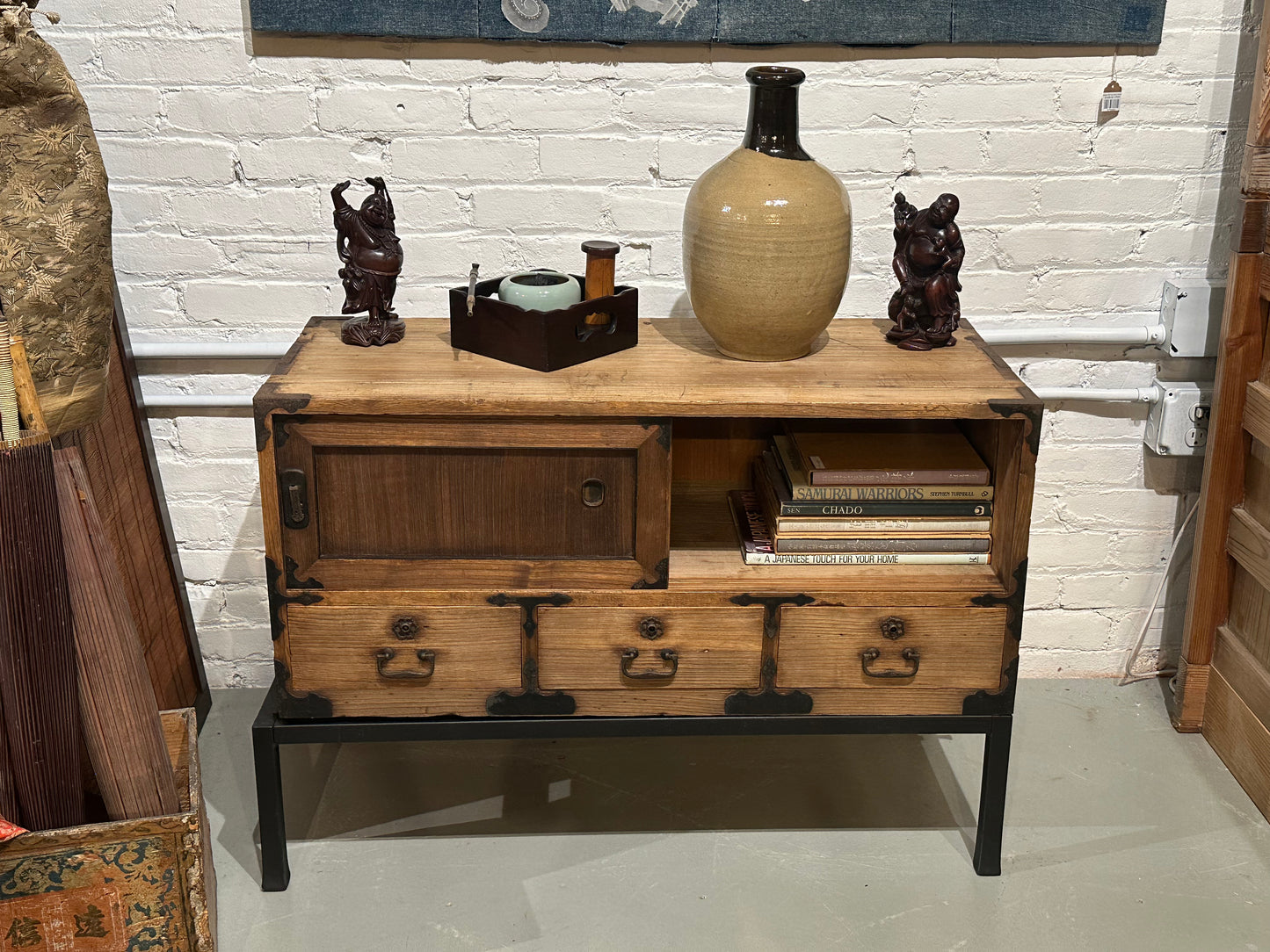 Antique Japanese Tansu Chest Meiji Era c190's Ishodansu Kiri 36" (base not included)