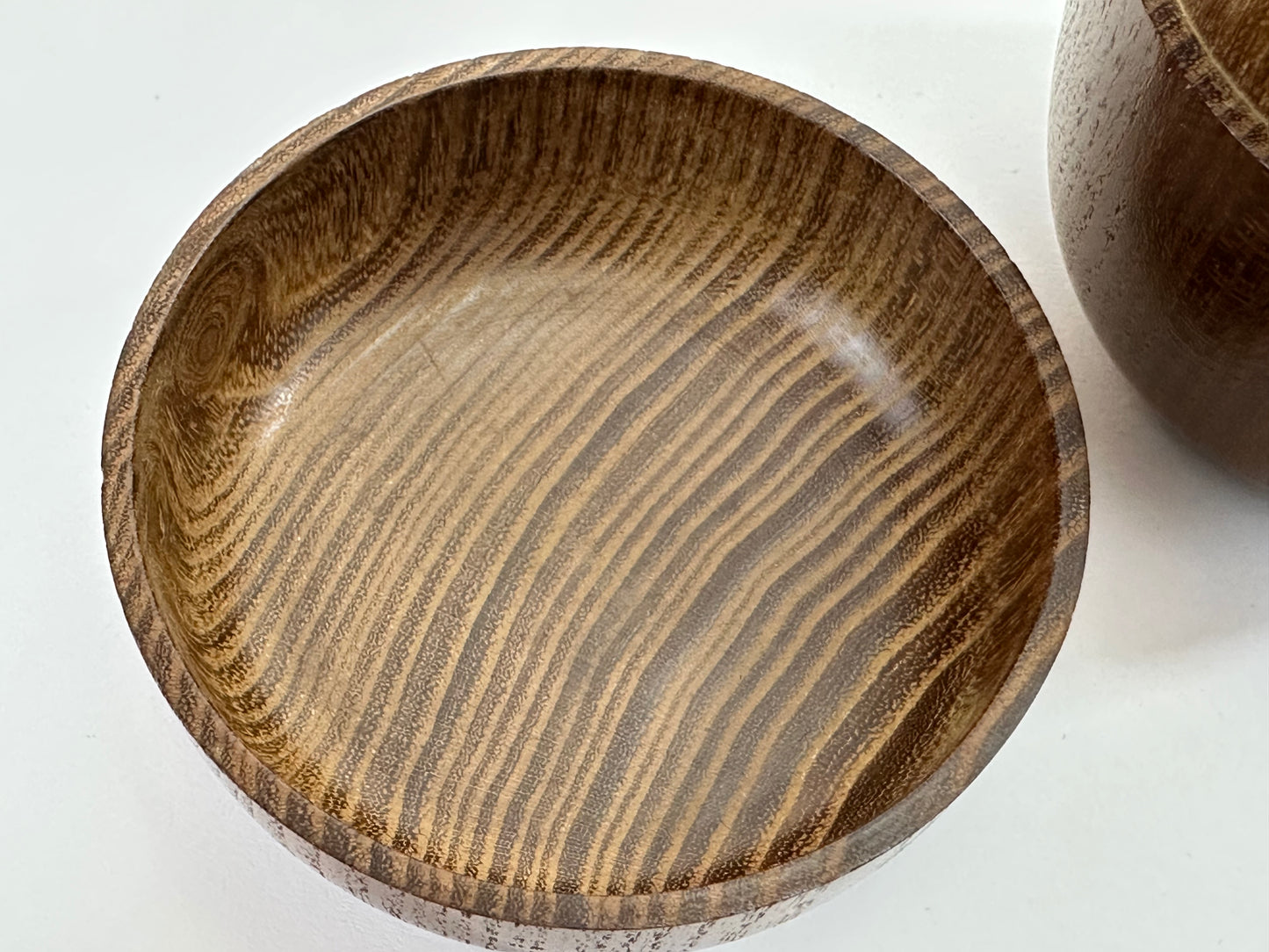 Vintage Japanese Wooden Tea Ceremony Natsume Usuki w/ Natural Wood Grain