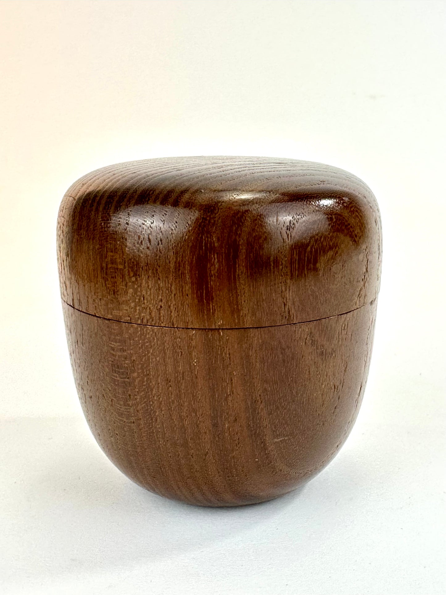 Vintage Japanese Wooden Tea Ceremony Natsume Usuki w/ Natural Wood Grain