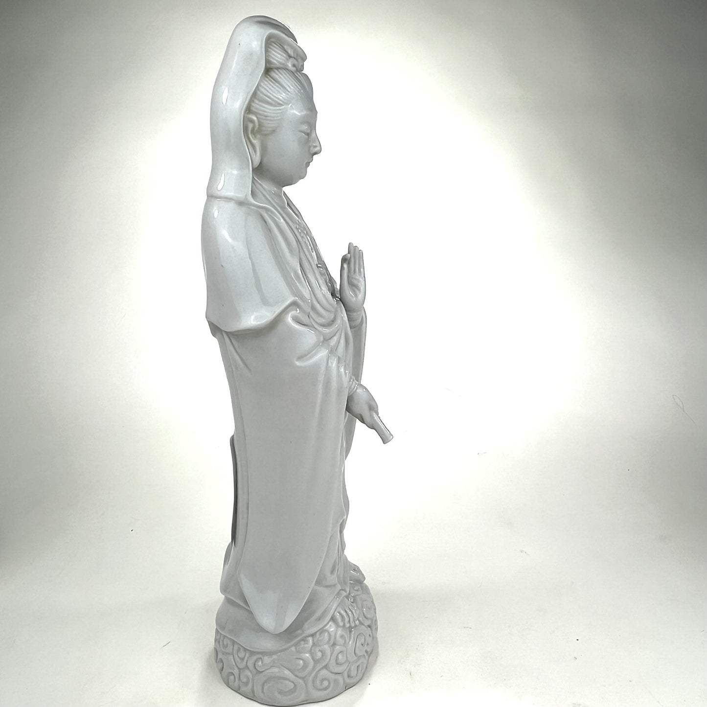 Quan-Yin Statue Porcelain Kutani God/Gooddess of Compassion Standing Pose 12”