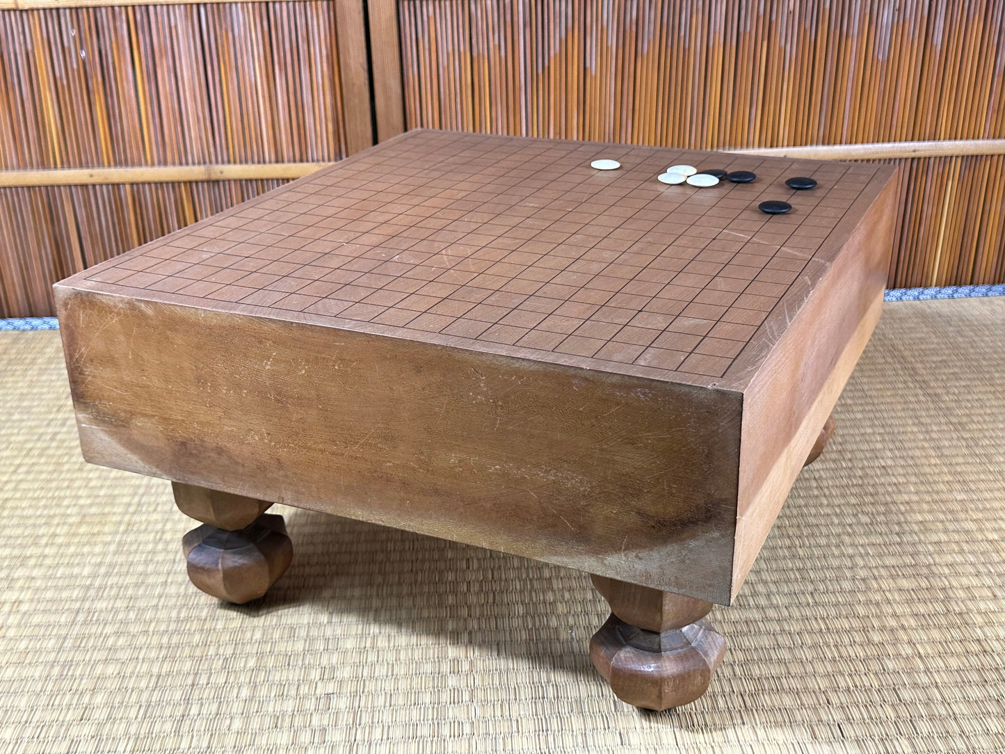Vintage Japanese Goban 4.5" (12cm) Thick Go Game Board Floor Board C3
