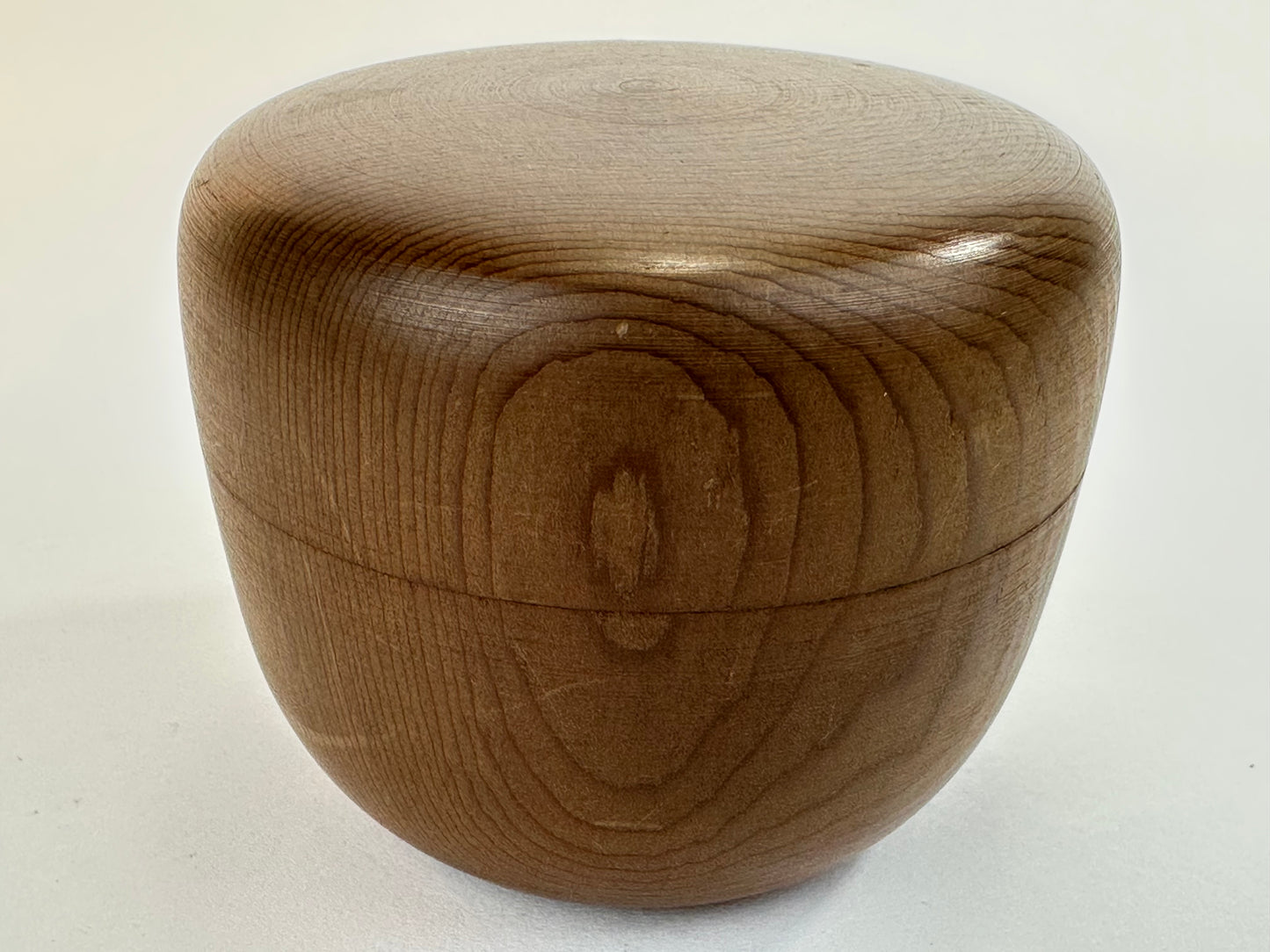 Vintage Japanese Wooden Natsume w/ Fine Natural Wood Grain 3"