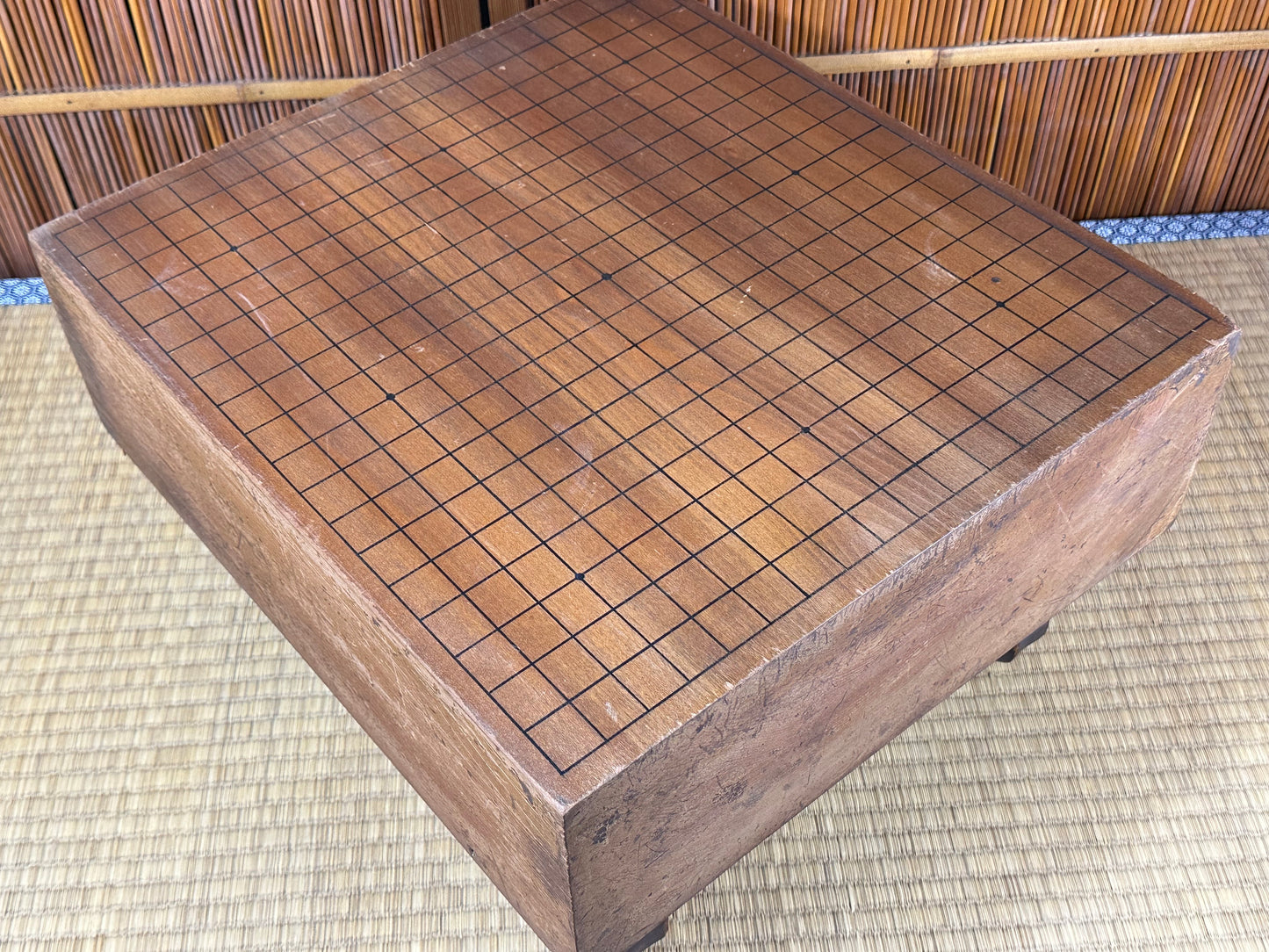 Vintage Japanese Goban 5.5" (14cm) Thick Go Game Board Floor Board D4