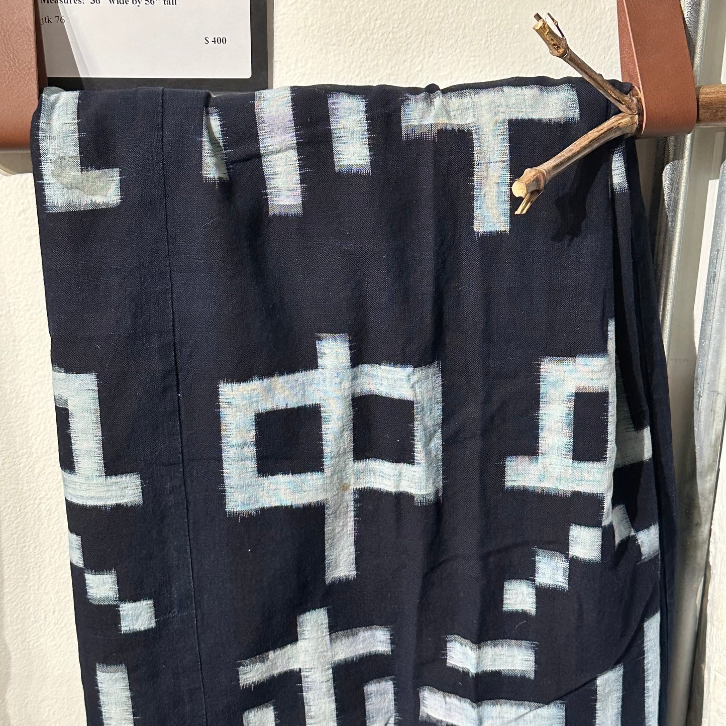 Antique Japanese 19th Century Textile - Kasuri Indigo Ikat 36"x56" #76