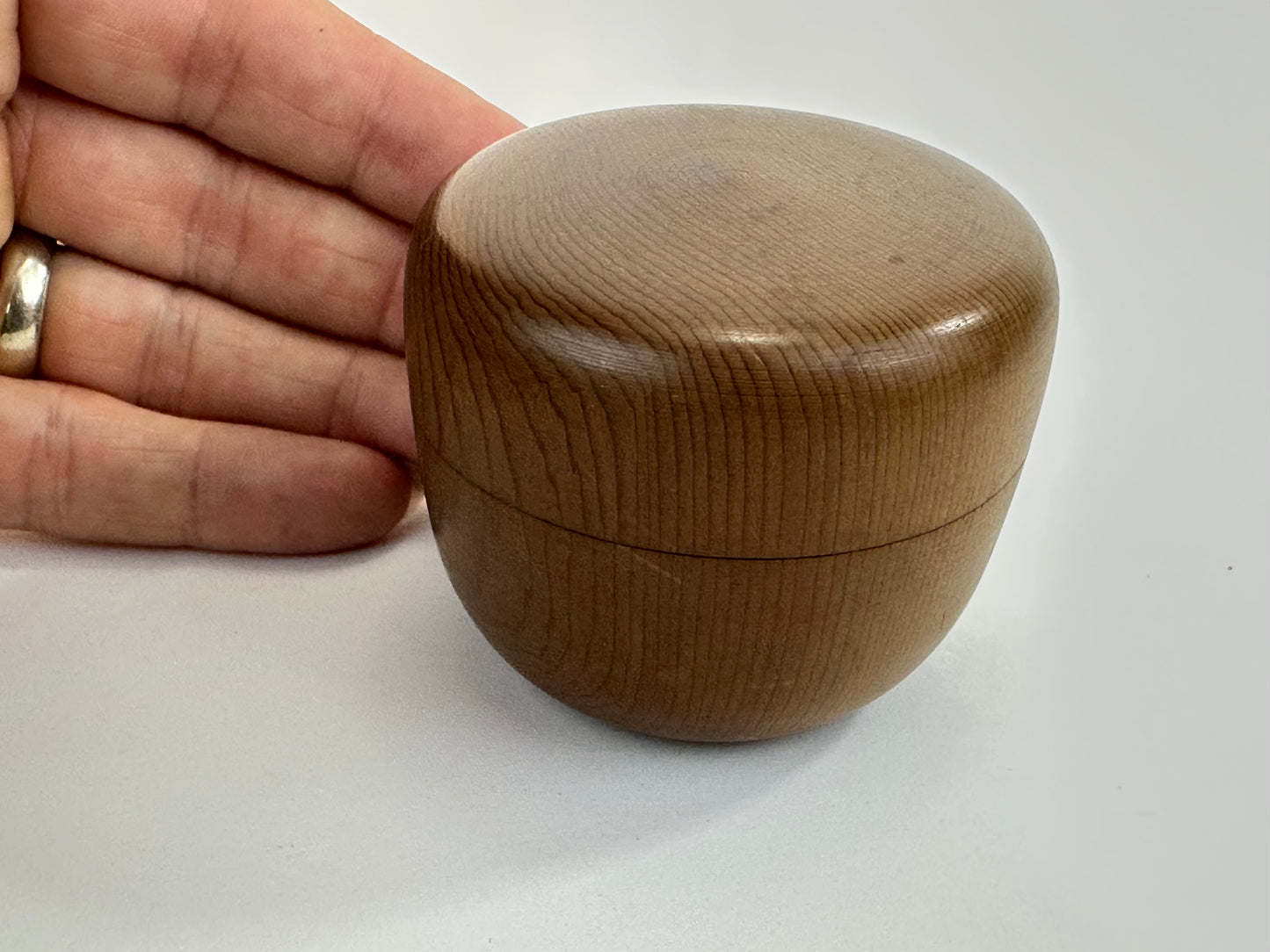 Vintage Japanese Wooden Natsume w/ Fine Natural Wood Grain 3"