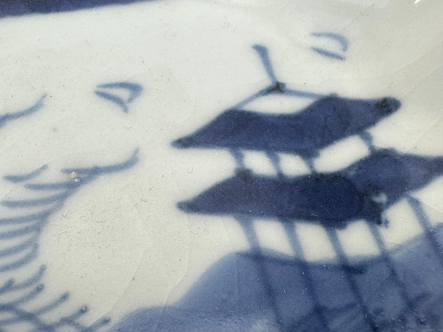 Antique Japanese Imari Scalloped Porcelain Bowl with Underglaze Blue Design 6.25"W