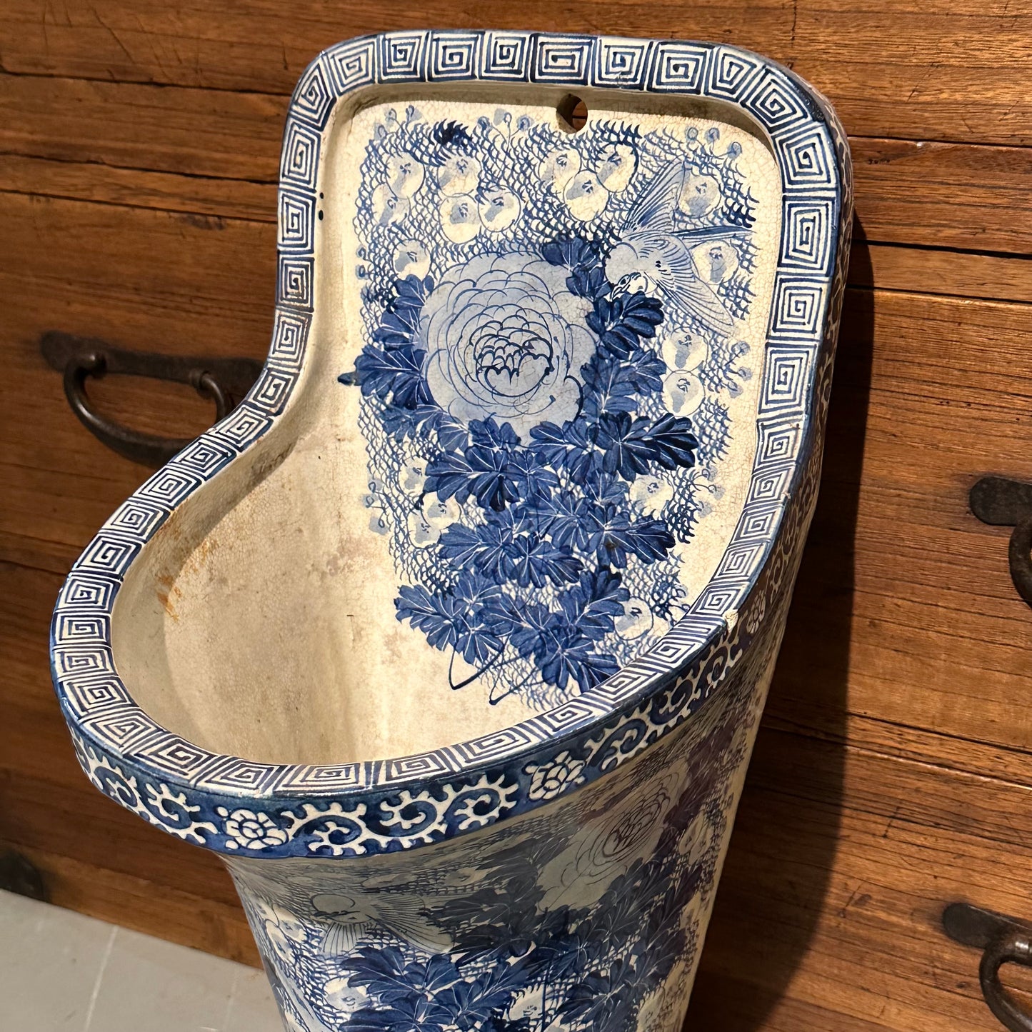 Antique Japanese Meiji Era c1880's Imari Urinal Flower Container 24”H