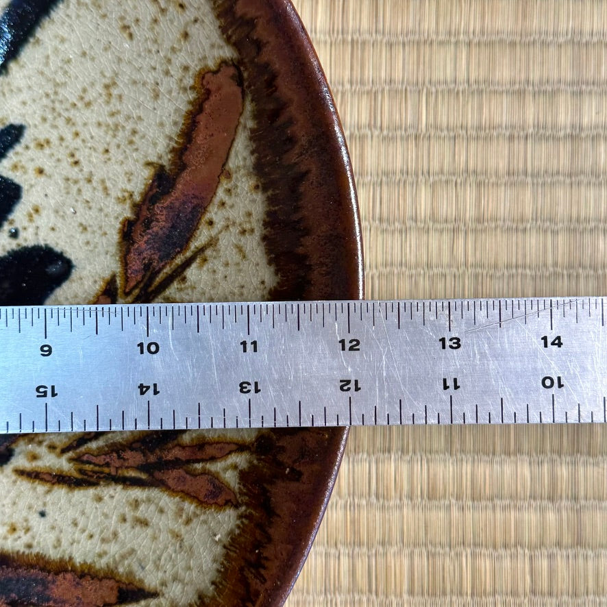 Vintage Japanese Mashiko Mingei Hamada School Stoneware Plate c1970 12"W