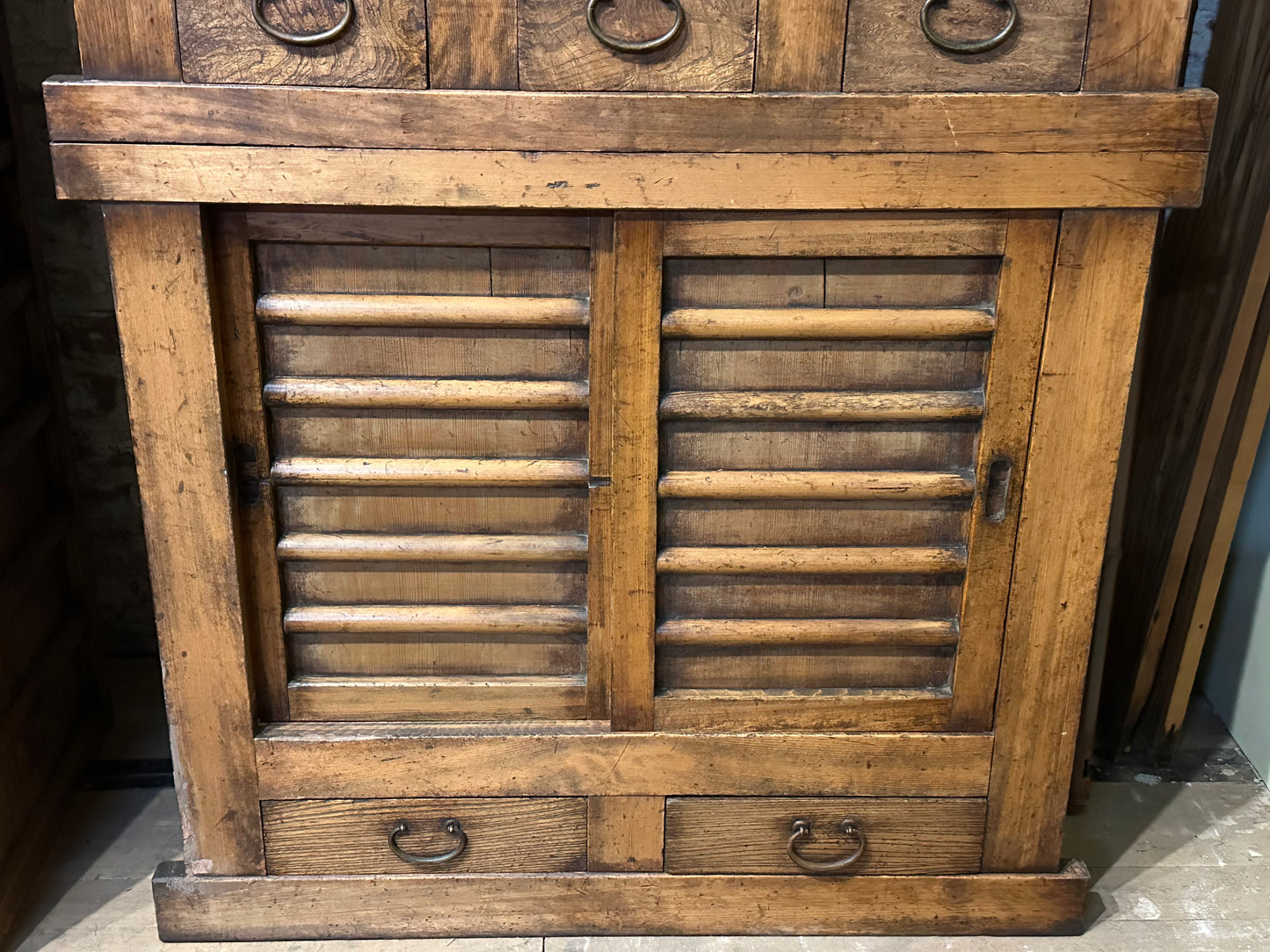 Antique Japanese Meiji Era Mizuya Kitchen Tansu 3ft