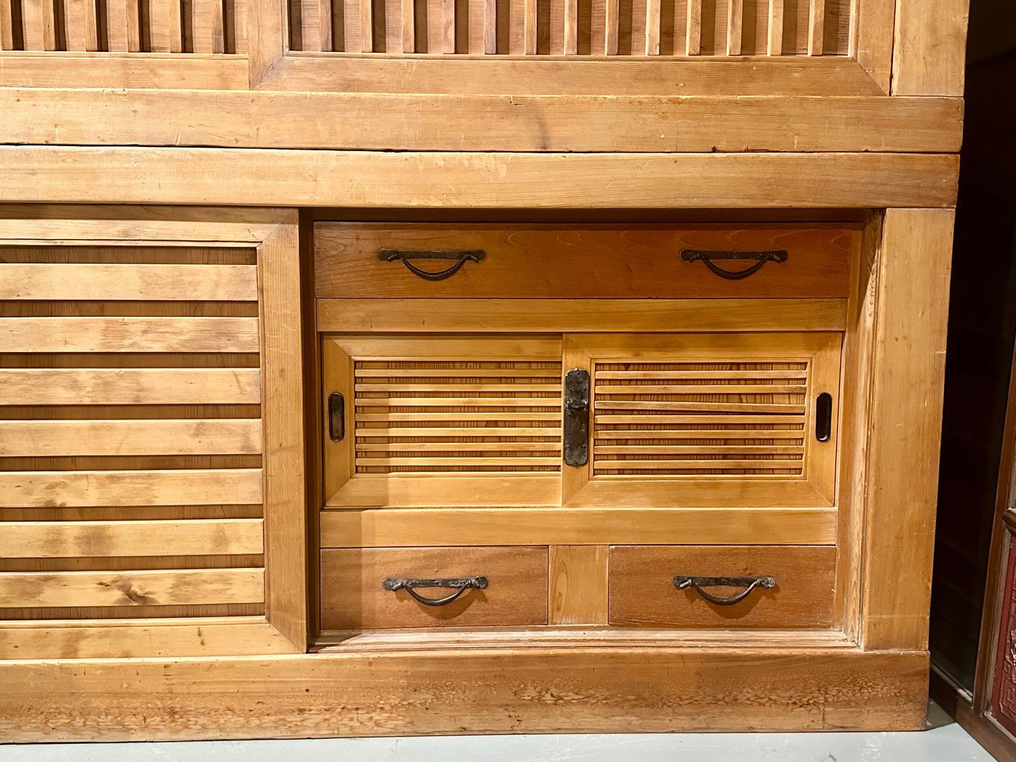 Antique Japanese Meiji Era c1880's Futondansu Blanket Chest Tansu 71"