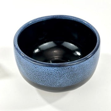 Japanese Chawan Matcha Tea Bowl Tenmoku Black Spot Blue Speckle Glaze NEW 5"