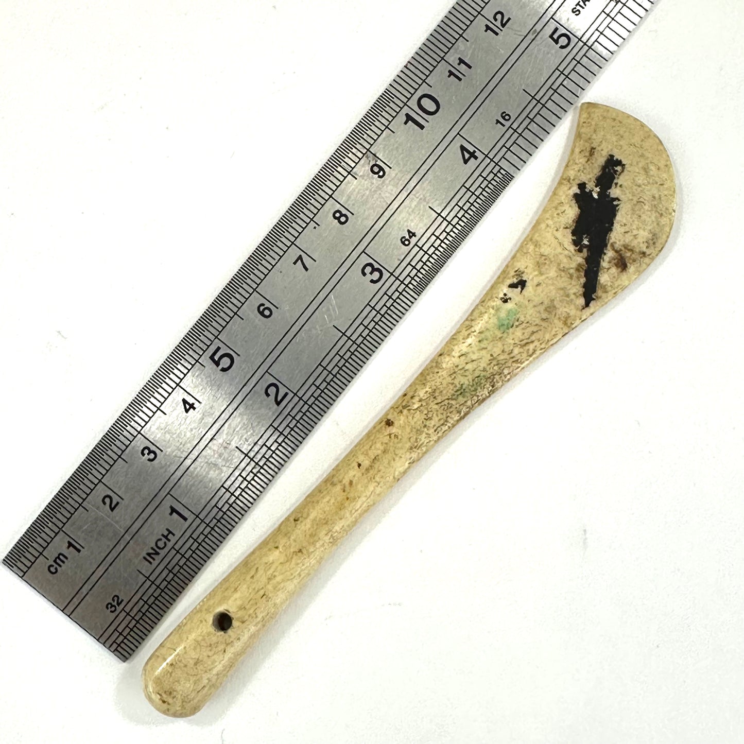 Antique Japanese Hera Fabric Oxbone Tool Scrolling Creasing Marking Sewing 4.75"