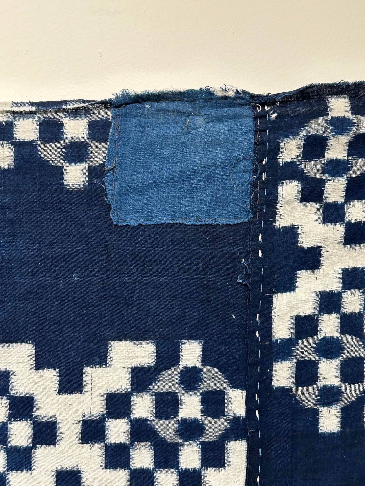 Antique Japanese 19th Century Ikat Textile - Kasuri Indigo Ikat 48"x57" #54