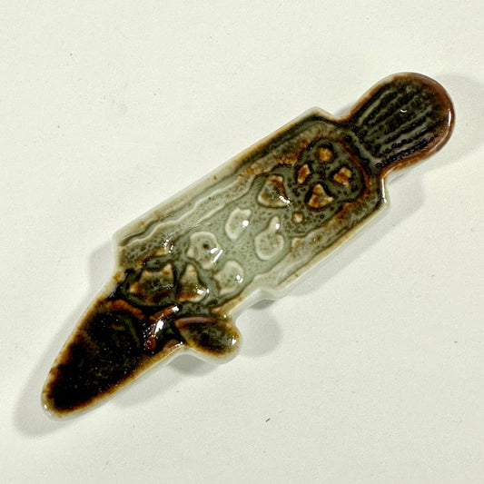 Vintage Japanese Ceramic Hashioki Chopstick Rest Hand Painted Showa Era ~3"L