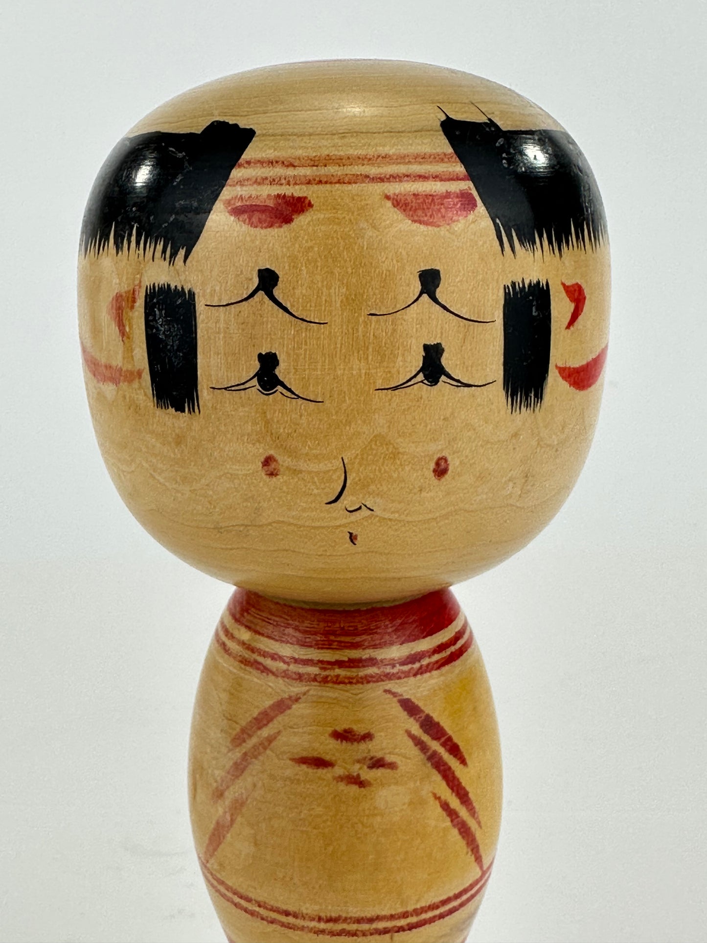 Vintage Japanese Kokeshi Wooden Doll Signed by Maker 7"