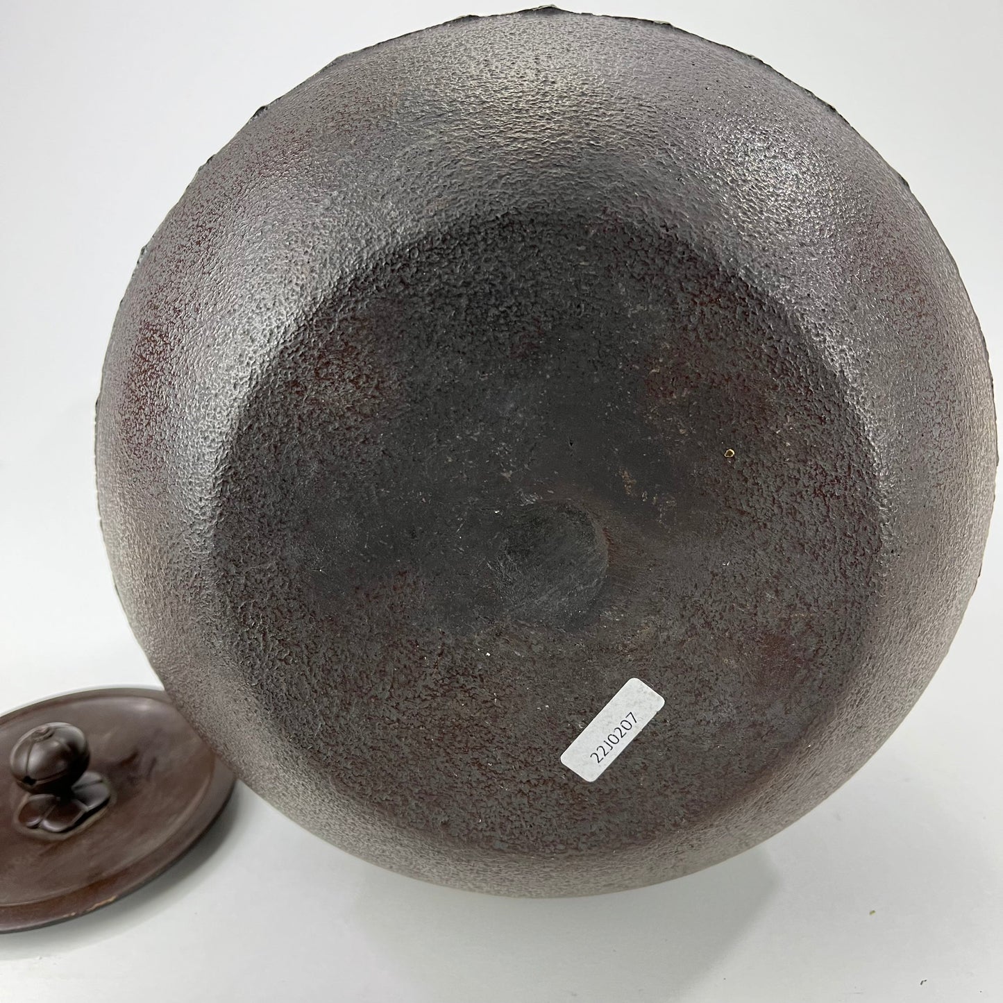 Antique (c.1930) Japanese Iron Kama Kettle Enamel Lined Fully Functional 8”